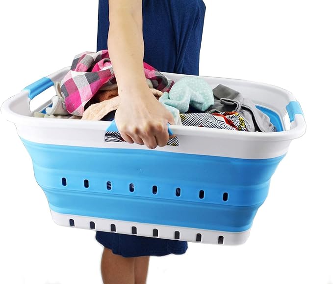 SAMMART 42L Collapsible Plastic Laundry Basket