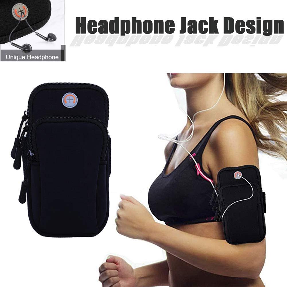 MOVOYEE 2Pack Phone Armband for Running,Cell Phone Holder Arm Band for iPhone 17 16 16e 15 14 13 12 11 Pro Max Xs Max Xr X 8 7 Plus Mini/Galaxy S26 S25 S24 Note,Waterproof iPhone Armband,Black Sleeve