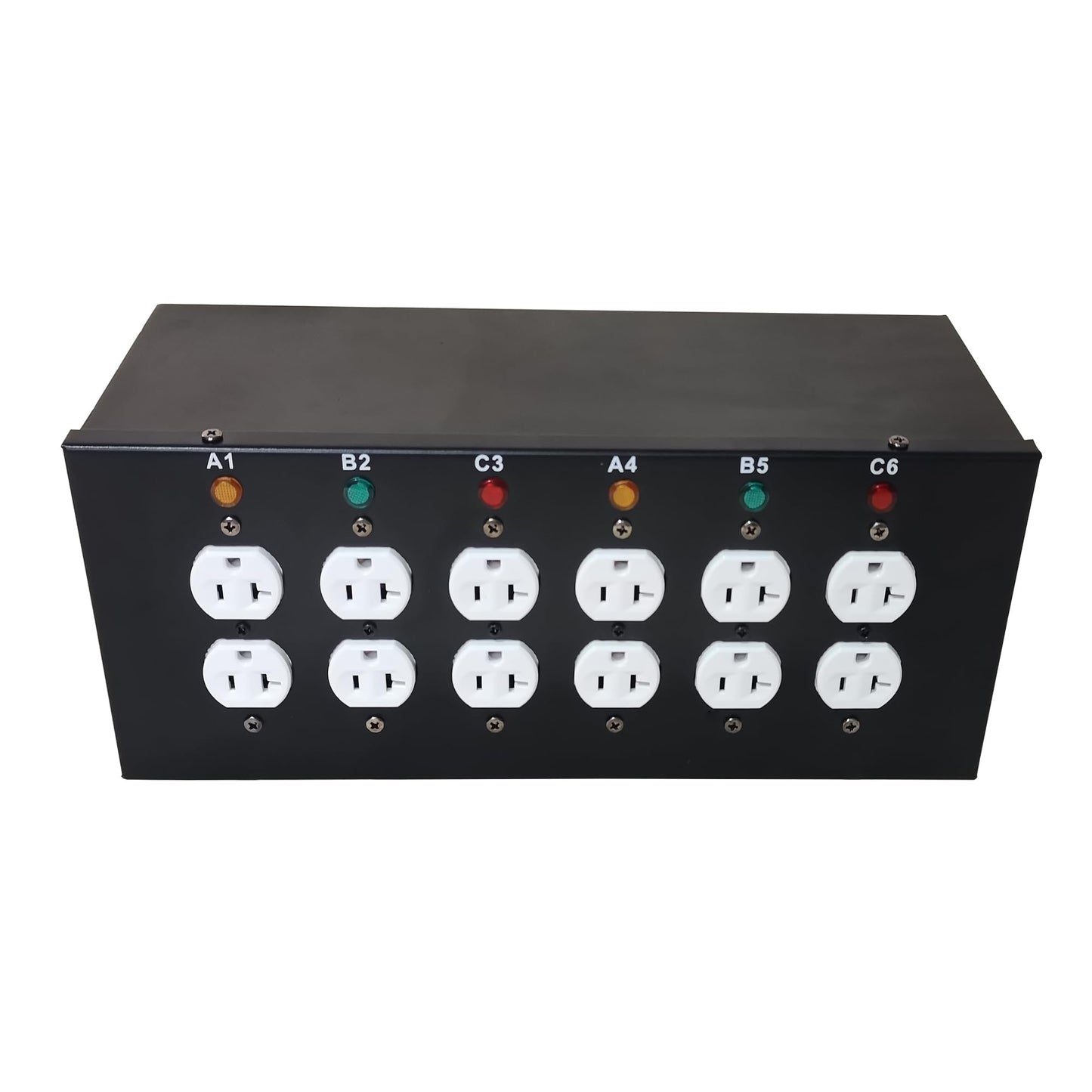 JUNMAN 6 Channel L14-30 to 12 Edison Power Distro Distributor Box for Stage DJ Lighting Party Event Show