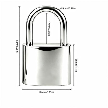 OljezziYa 2 Pcs Small Locker Lock with 3 Keys Alike, Silver Lock Keyed Padlock, Luggage Padlocks for Travel Bags, Securing Luggage, Toolbox, Gym Locker - 32mm(1.25in)