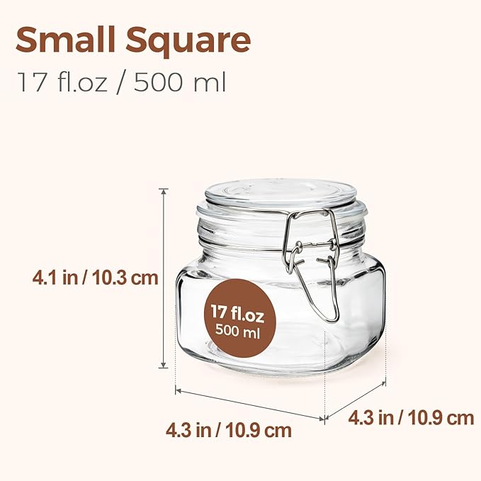 ComSaf 6 Pack 17 oz Glass Jars
