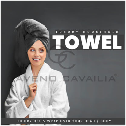 GC GAVENO CAVAILIA Luxury 450 GSM Jumbo Bath Sheet, Highly Water Absorbent Towels, Pack Of 4 Towel Set, Charcoal, 80X170