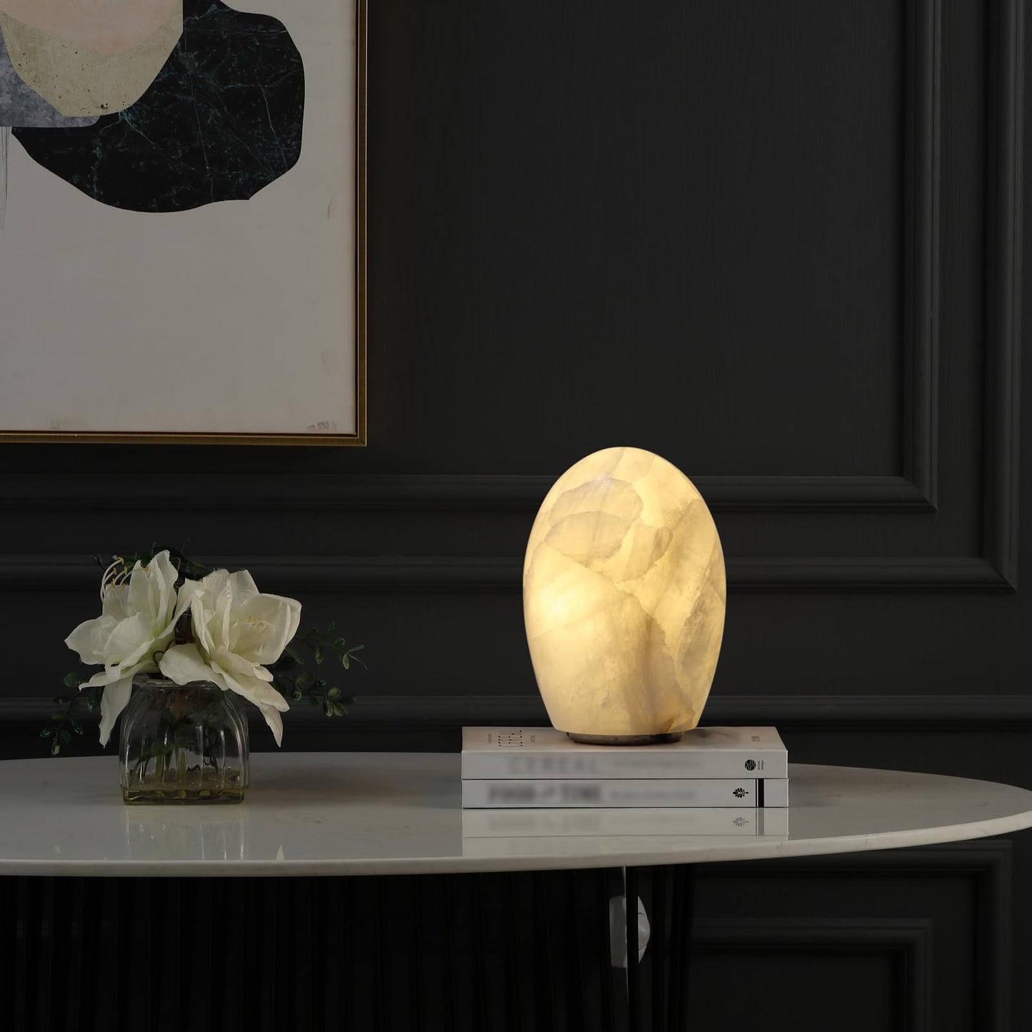 Artsolute Natural Calcite Stone Lamp – 15lbs Solid Crystal (7KG), Handcrafted One-of-a-Kind Table Lamp, Warm Dimmable Glow, Unique Home Decor & Gift