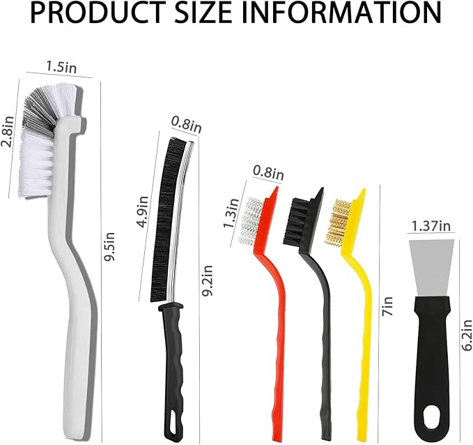 12Pcs Crevice Cleaning Brush Set, Hard Bristle Cleaning Supplies
