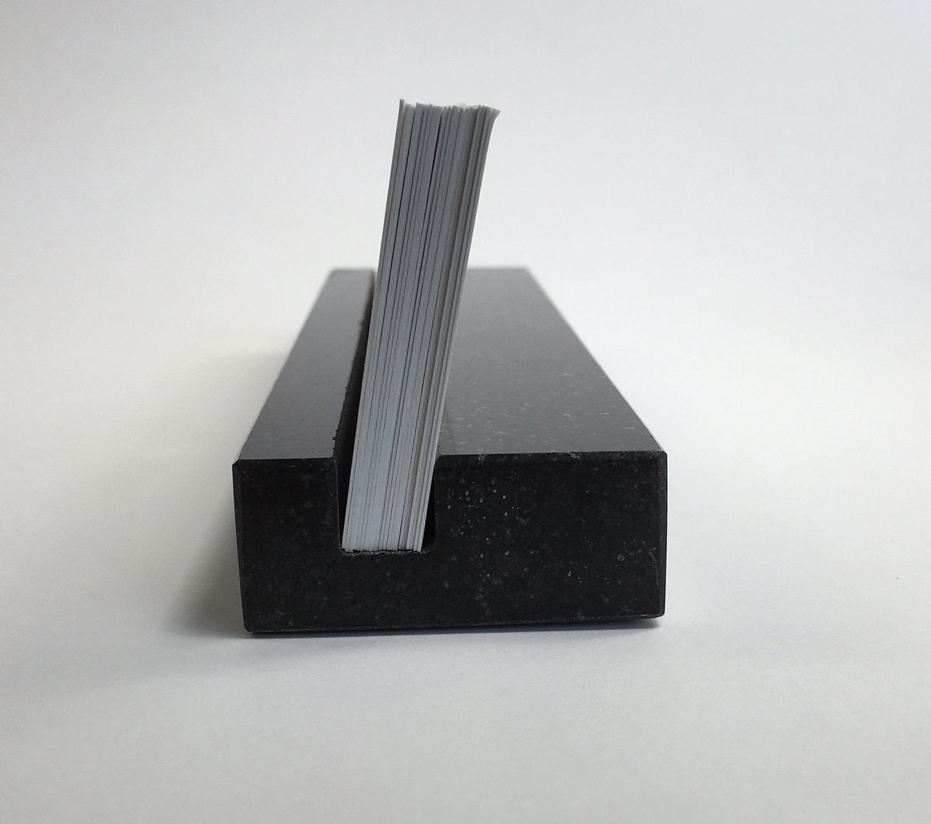 Multiple Business Card Holder for Desk - Black Granite Visiting Card Holder - Holds up to 40 Cards - Desktop Business Card Stand for Home & Office - Elegant & Luxurious Office Desk Accessories