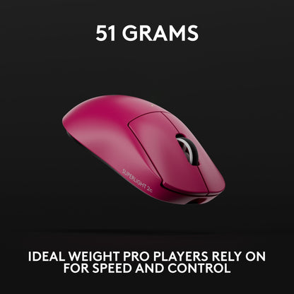 Logitech G PRO X SUPERLIGHT 2 Wireless Gaming Mouse, 60g Pro-Grade with 5 Programmable Buttons, 44k DPI Sensor, 8kHz Report Rate, USB-C Charging for PC/Mac - Black