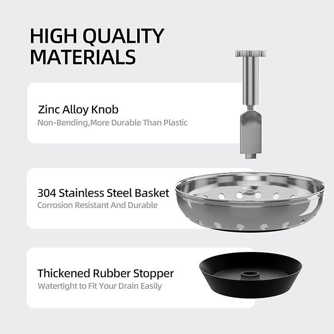 Kitchen Sink Strainer 2 Pack Drain Stopper Combo Basket Replacement