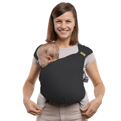 Boba Bliss Baby Carrier Newborn to Toddler (7-35 lbs) - Light & Breathable Toddler Carrier - Certified Hip-Healthy, Adjustable Straps for All Parents, Hybrid, Soft & Stretchy 0-18 Months (Charcoal)