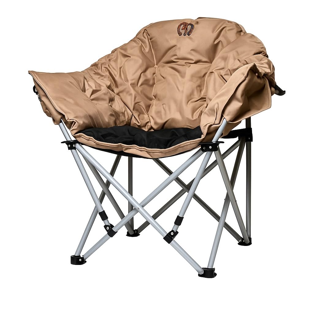 Bushtec King Size Padded Sofa Chair – 440 lbs Capacity, Padded Seating with Cup Holder and Carry Bag, Easy to Fold