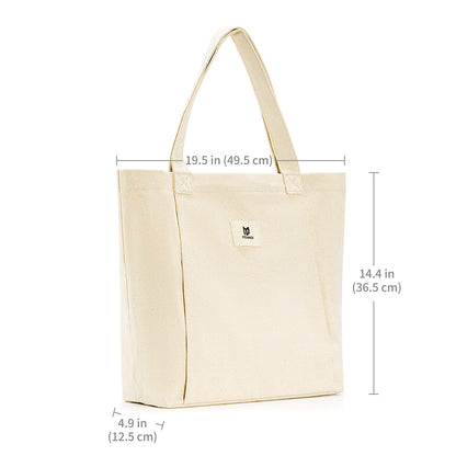 Moyaqi Canvas Tote Bag with Yoga Mat Carrier Pocket Carryall Shoulder Bag for Office, Workout, Pilates, Travel, Beach and Gym