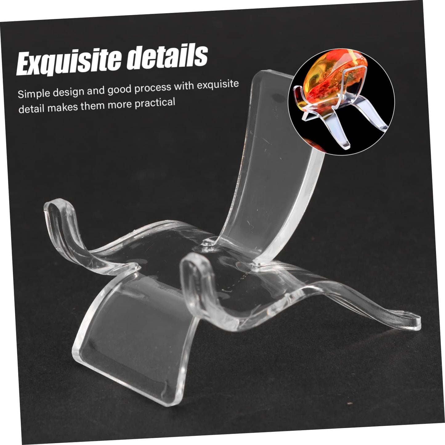 PRETYZOOM 20pcs Crystal Display Rack Plastic Showing Stand for Geodes Minerals Stones Rock Display Collection Shelves
