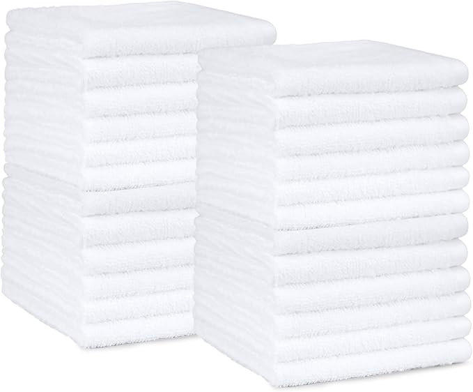 Amazon Basics Highly Absorbent, Fast Drying 100% Cotton Washcloths