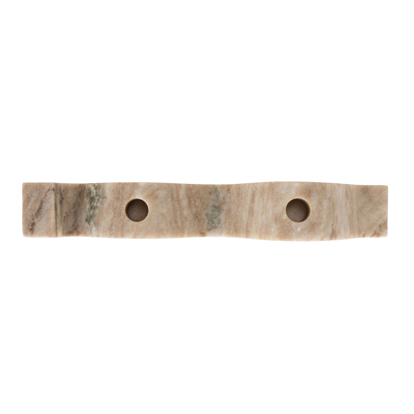 Bloomingville Marble Wave Double Taper Candle Holder, Beige