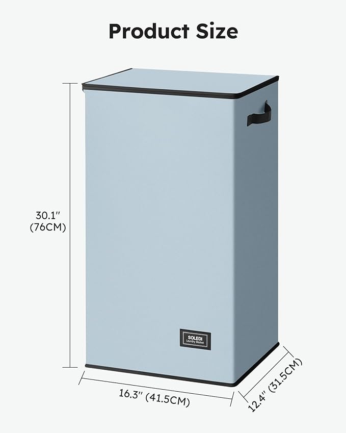 SOLEDI Laundry Hamper with Lid 100L Large & Tall Collapsible Laundry Basket