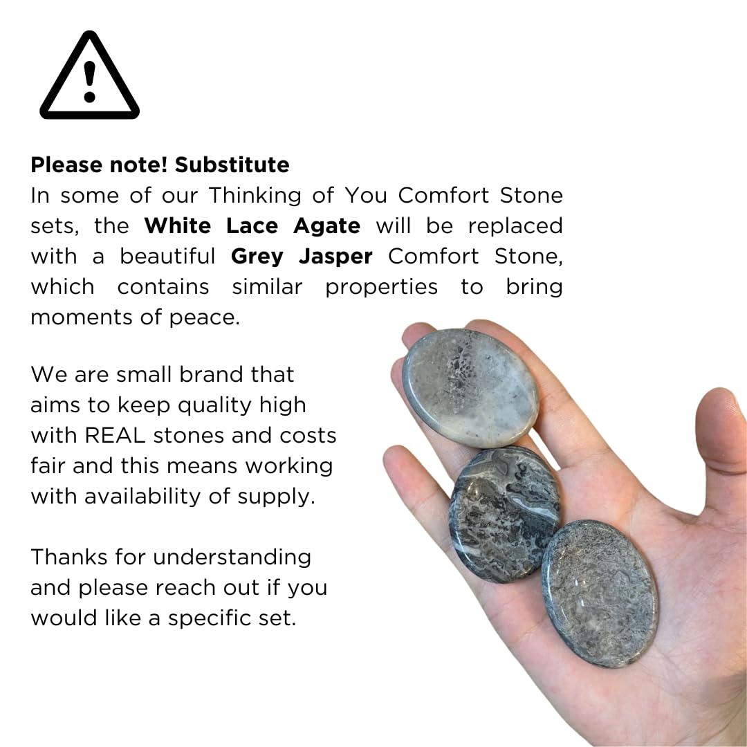 Thinking of You Comfort Worry Stones – Sympathy & Bereavement Gifts for Loss of Loved One, Memorial Grief Gift for Adults & Children, Remembrance Healing Crystals, in Loving Memory Condolence Gift
