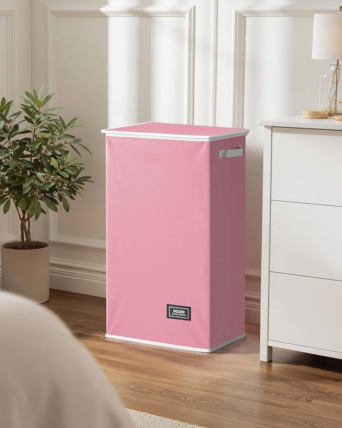 SOLEDI Laundry Hamper with Lid 100L Large & Tall Collapsible Laundry Basket