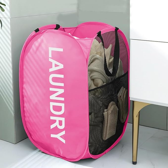 Larpur Pop Up Laundry Baskets, 2 Pack Mesh Laundry Hampers