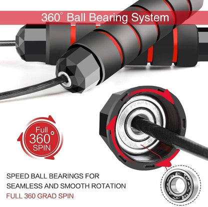 Two pack Jump Rope Skipping Rope for Rope Skipping, Speed Jump Rope for Exercise,Jump Rope for Kids Men Women for Fitness (Red and Blue)