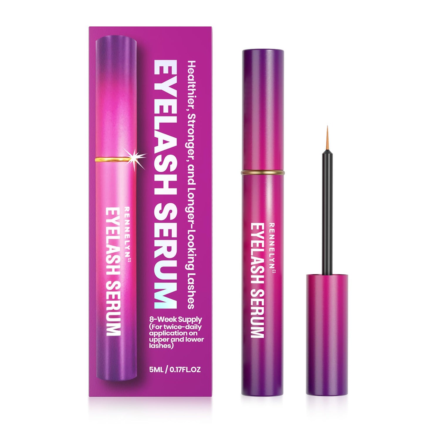 Eyelash Serum Lash Growth Enhancer: Advanced Natural Formula for Long Thickening Eyelashes (Eggplant, 5 ml)
