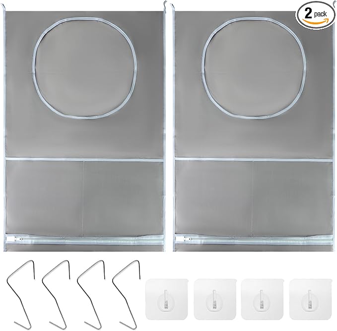 QWORK 2-Pack Hanging Laundry Hamper Bag, Over the Door Laundry Bag Saving