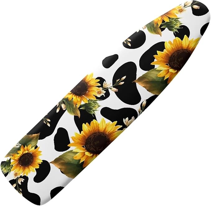 Sunflower Cow Print Ironing Board Cover and Pad Standard Size Resist Scorching
