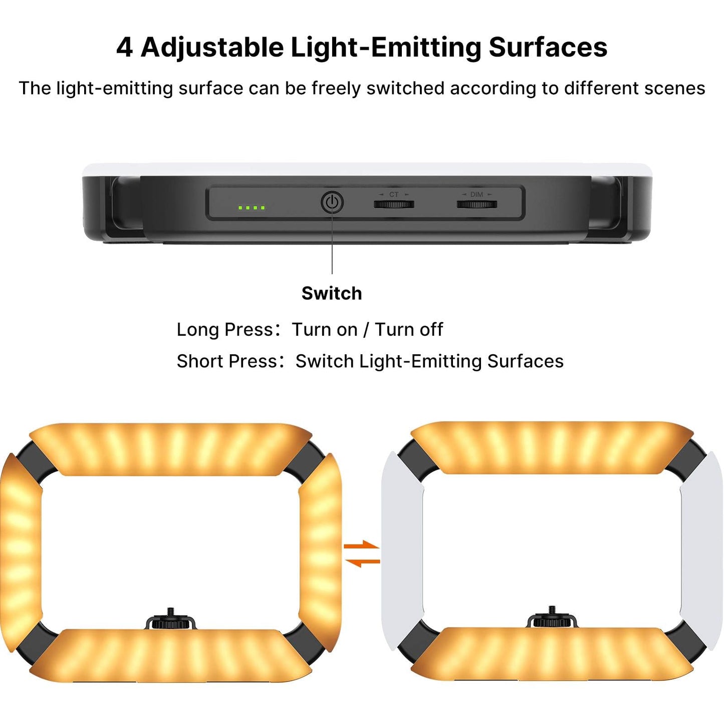 Portable Handheld LED Selfie Ring Light - ULANZI Phone Video Ring Light with Phone Holder, 2500K-8500K Selfie Light with 8000mAh Build-in Battery For Filmmaking, Live Stream, TikTok, YouTube Recording