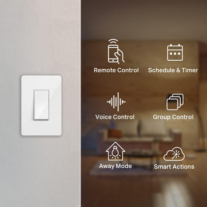 Kasa Matter Smart Light Switch: Voice Control w/Siri, Alexa & Google Assistant, UL Certified, Timer & Schedule, Easy Guided Install, Neutral Wire Required, Single Pole, 2.4GHz Wi-Fi, 3-Pack