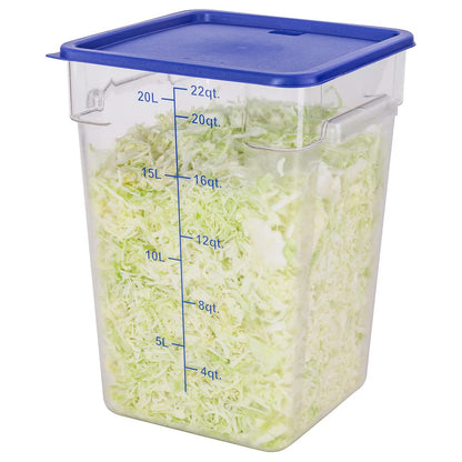 Restaurantware-LIDS ONLY: Met Lux Food Storage Container Lids, 10 Square Marinating Container Lids - Containers Sold Separately, With Date Indicator, Blue Plastic Lids, Dishwashable, Freezable
