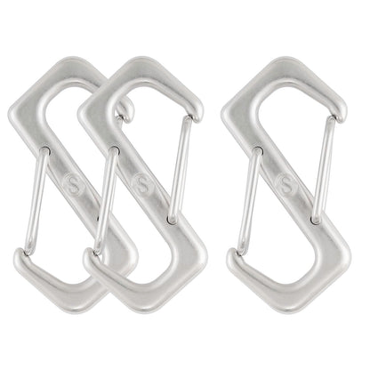 SHONAN Double Sided Carabiner S Biner, 2-1/3" Dual Gate S Clip Stainless Steel S Shaped Carabiner Key Holder