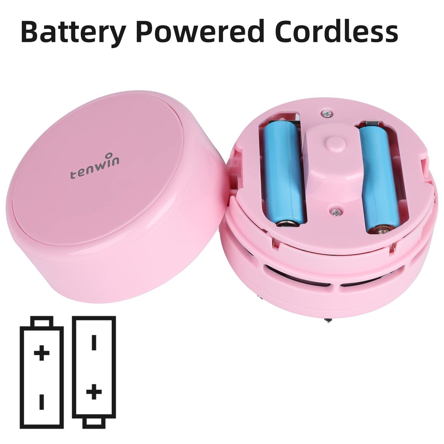 tenwin Mini Vacuum Cleaner, Portable Desktop Vacuum Cordless, Handheld Dust Sweeper Battery Operated, Low Noise and Strong Suction for Home/Office/School/Car/Keyboard(Battery not Include)
