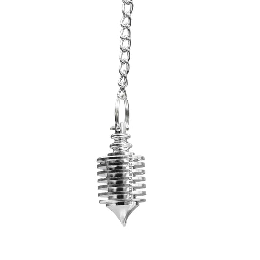 Amazing Gemstone Healing Metal Pendulums for Divination, Silver Hard Coil Vertical Steel Copper Pendulum High Energy Pendulo de Bronce Pendulos de Mesa MP98
