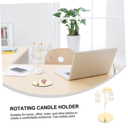 RORPOIR Sturdy Stainless Steel Aromatherapy Rotating Lantern Holder for Tea Light Candles Carousel Decorative Candlestick