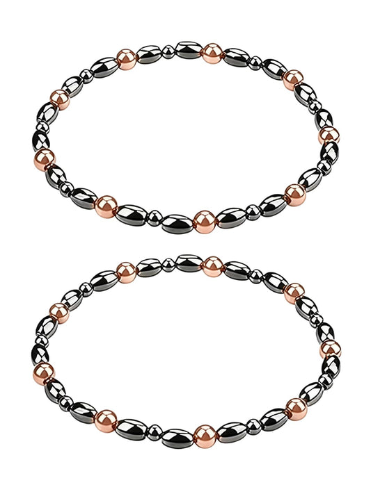 Drkao 2 pack Copper Magnetic Anklets for Women Copper Magnetic Therapy Anklet Magnet Better Christmas Gift for Family, Birthday, Anniversay Gift, Pulsera De Cobre Para Mujer for Parents For Mother