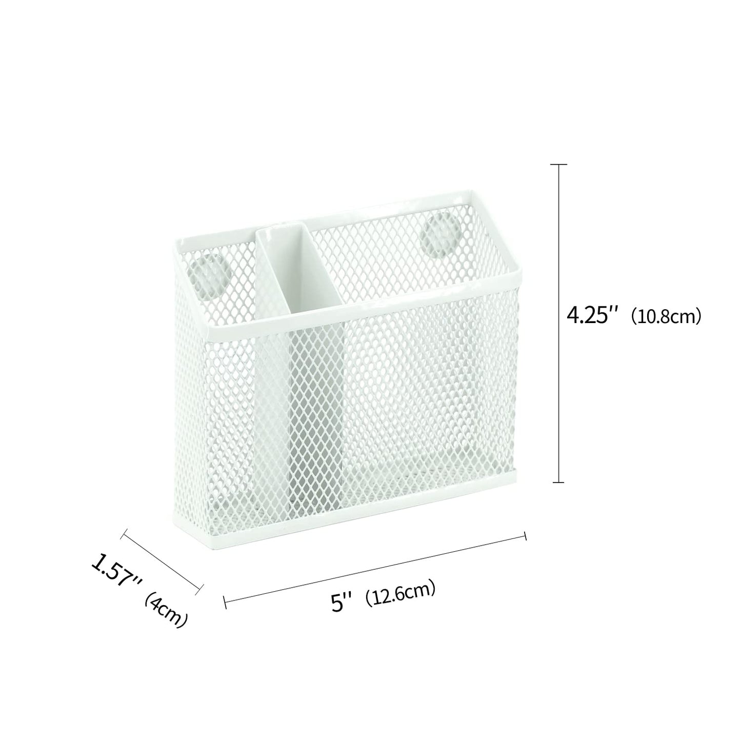 Neudeco Locker Organizer Kit, 4-Piece Set with Foldable Mesh Locker Shelf and Magnetic Pen Holders, Stackable Storage for School, Work & Gym Lockers, White