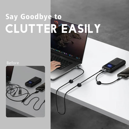 SmiLife Cable Clips Phone Cord Holder, Charger Cord Organizer, Cable Management Clips for Nightstand, Car, Office, Black 9 PCS