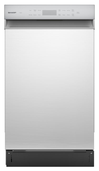Sharp SDW4523MS 18-Inch Built-In Dishwasher, Stainless Steel, 47 dB, Third Rack, 8 Place Settings, 6 Wash Cycles