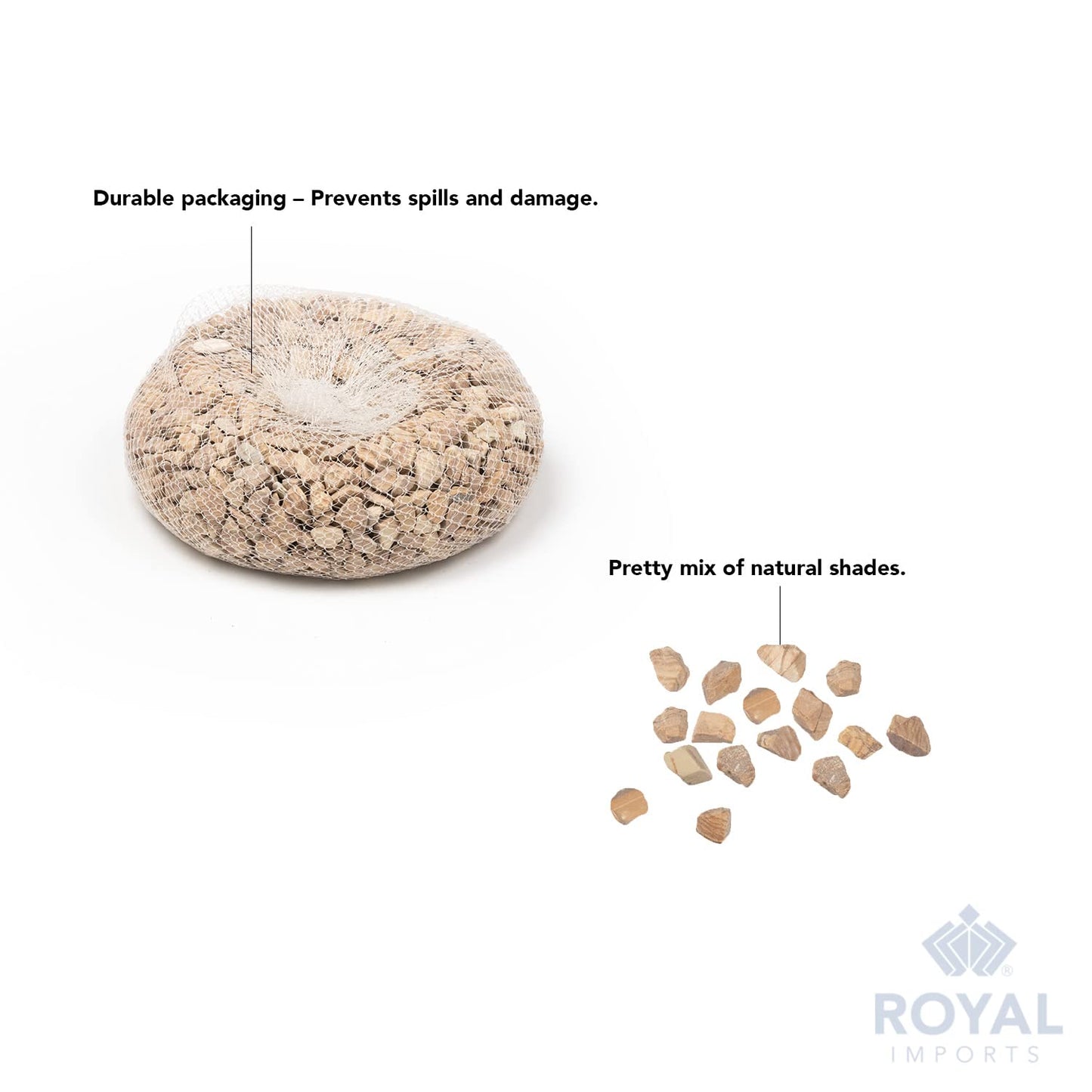 Royal Imports 5LB Decorative Stones River Pebbles Painting Rocks for Fish Aquariums, Plant Gravel, Landscaping, Home Decor Natural - Small Marble