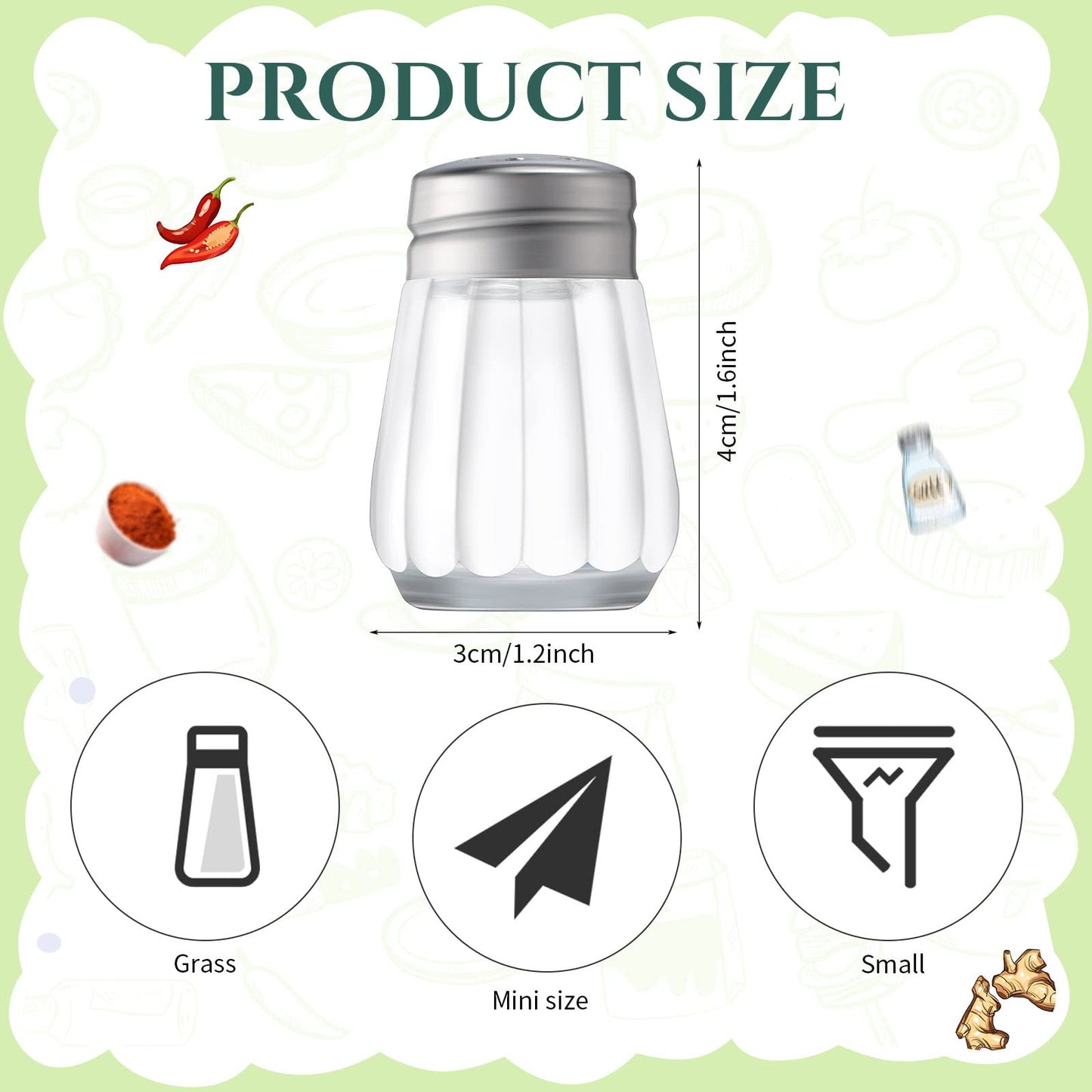 100 Pack Mini Salt and Pepper Shakers Bulk Glass Salt and Pepper Holders Small Clear Parmesan Cheese Spice Shaker Tiny Retro Style Dispensers with 10 Plastic Mini Funnels 100 Tags 100 Ropes