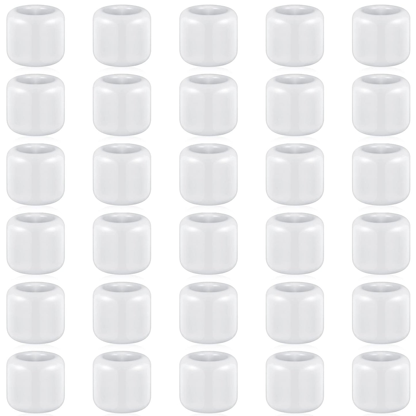 Suclain 20 Pcs 0.7 Inch Chime Candle Holder Small Candle Holders Ceramic Holder for Rituals, Spells, Vigil, Altar, Witchcraft, Wiccan Supplies (White)