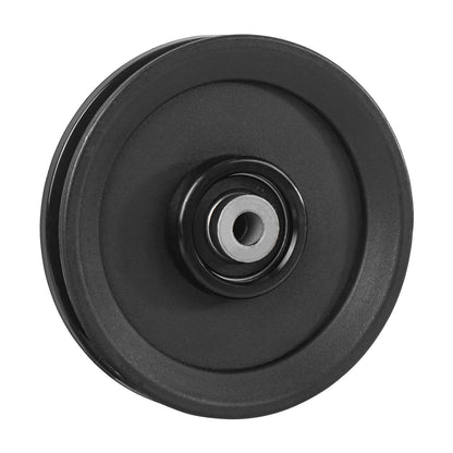 Luwint 4.5 Inch Pulley with Bearing, 115mm Replacement Pulley Wheel for Cable Machine, Home Gym Equipment, LAT Pulldown System, Universal Heavy Duty Pulley (2-Pack, Black)