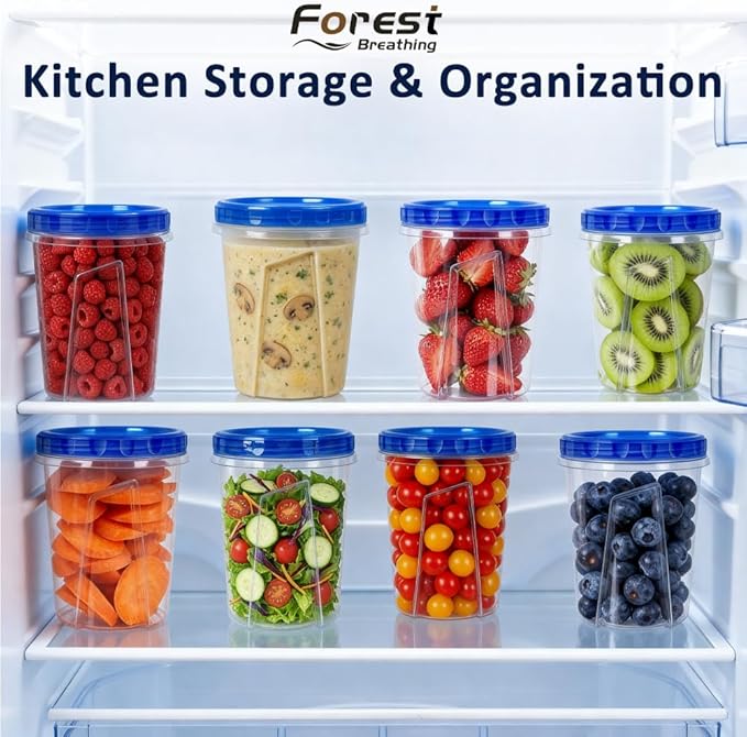 10 Pack 34oz Reusable Freezer Food Storage Containers