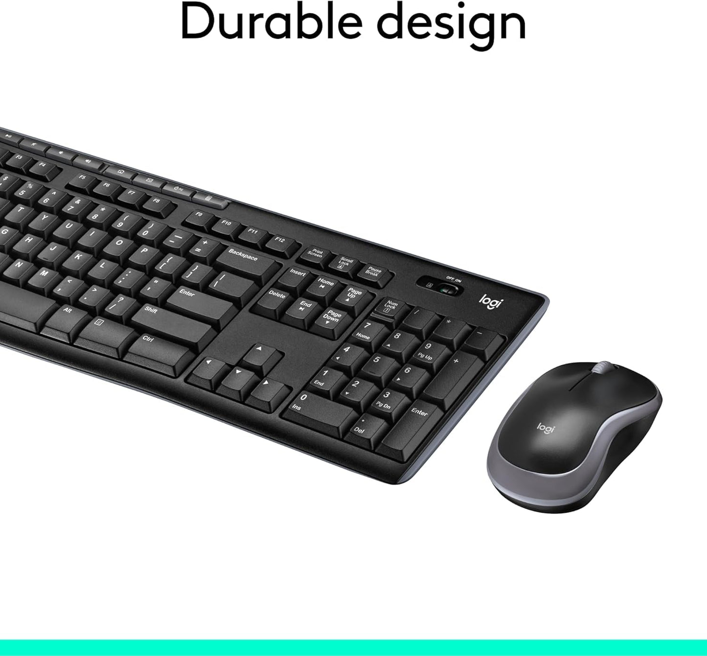 Logitech MK270 Wireless Keyboard and Mouse Combo for Windows, 2.4 GHz, 8 Multimedia Keys, PC, Laptop, Wireless Keyboard Compact Mouse Combo - Black