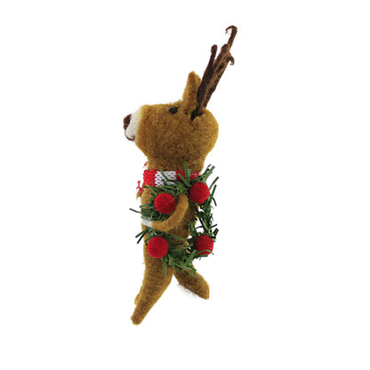 Primitives by Kathy Reindeer Ornament with Wreath