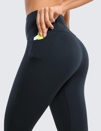 CRZ YOGA Womens Butterluxe Workout Leggings 28 Inches - High Waisted Gym Yoga Pants with Pockets Running Buttery Soft