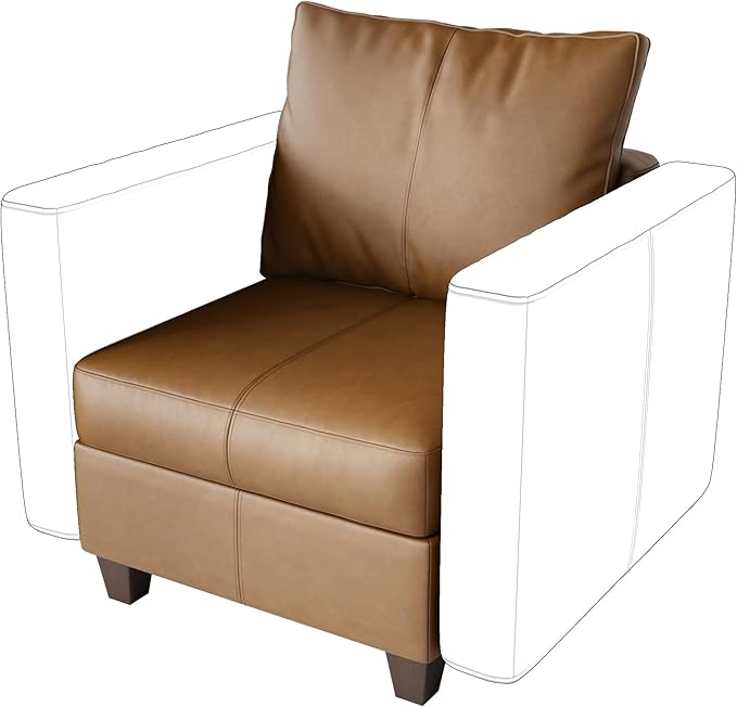 EASE MOOSE Armrest Module for Modular Sectional Sofa, Faux Leather Side