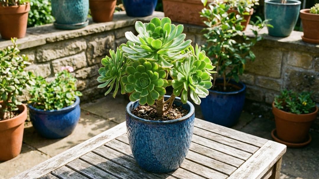Live Succulent Plant, Aeonium Arboreum Rosette, Large Green Rose-Shaped, 4 inch