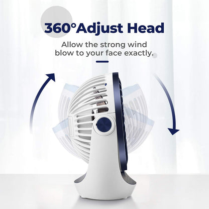 OCOOPA USB Desk Table Fan with Strong Airflow & Quiet Operation, Portable Cooling Fan Speed Adjustable 360°Rotatable Head for Home Office Bedroom Table and Desktop