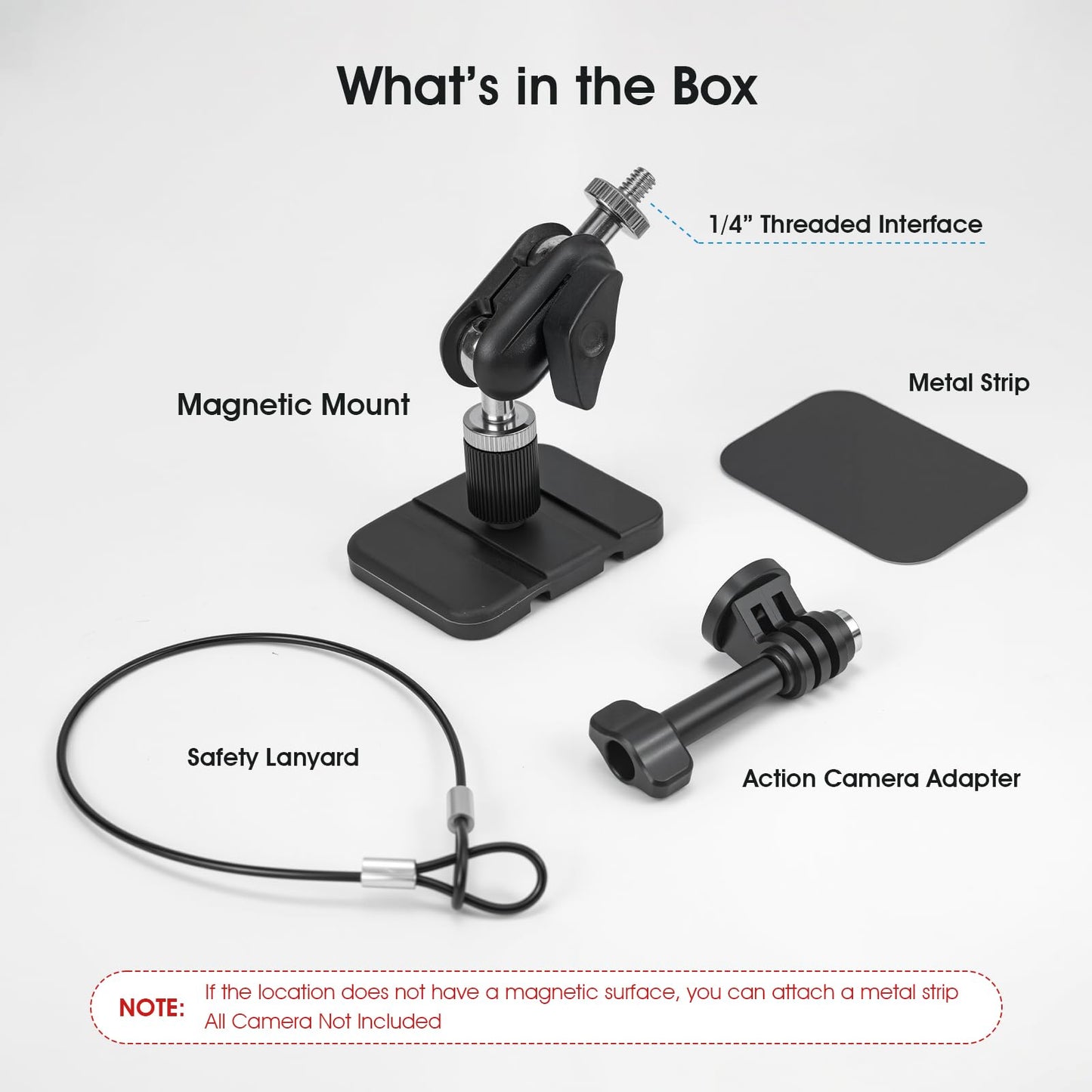 Magnetic Camera Fence Mount for Sports Recording, Universal Pole Mount fits for GoPro Insta360 X5 Mevo Camera, Flexible Fold Magnet Base for Flat & Curved Surfaces, Gym & Training Video Mount