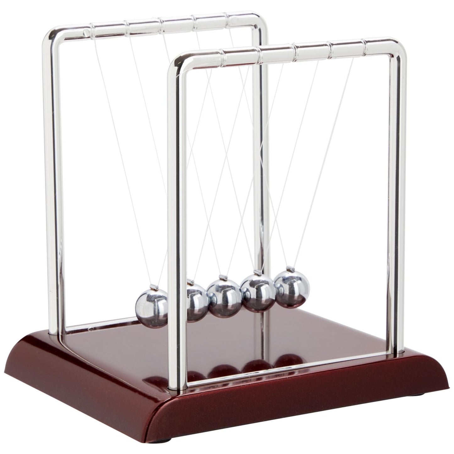 Juvale Newtons Cradle Pendulum - 7 x 6 x 7 in, Silver Stainless Steel - Desk Decor & Office Decor for Men - Stress Relief Desk Toy - Science Teacher Gift & Physics Toy