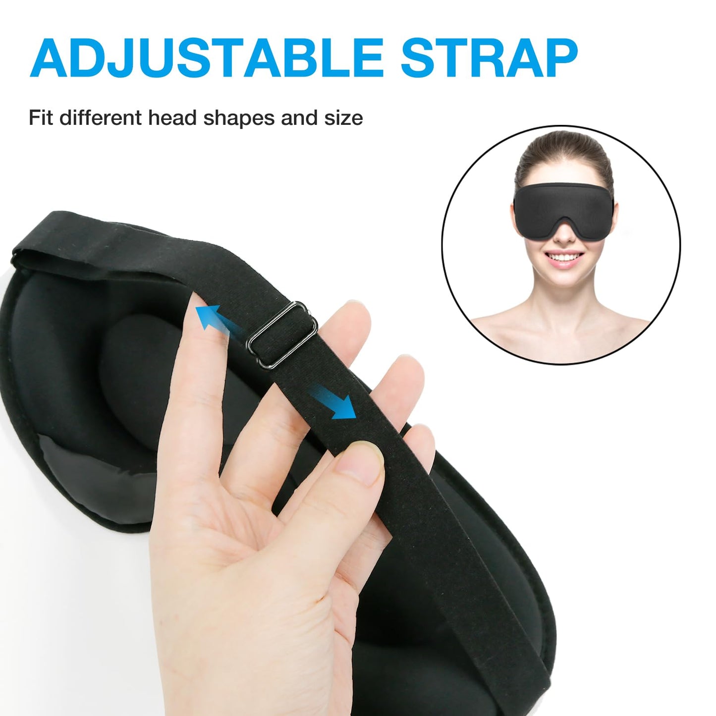 LYSIAN Sleep Eye Mask Men Women-3D Concave Comfortable Cooling Mask Blindfold for Adult Night Sleep Eyes Cover with Foam Ear Plugs for Sleeping, Yoga, Nap, Travel, Black
